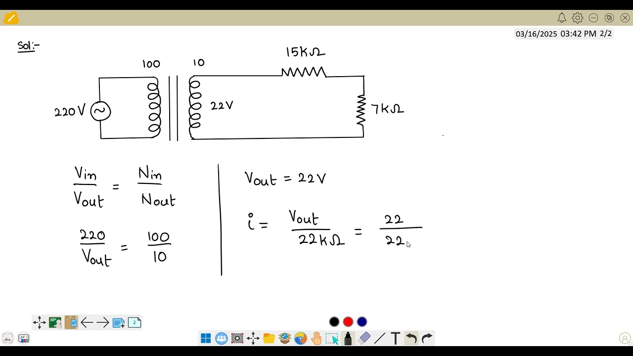 The primary coil of a transformer is connected to 220V AC.The primary and secondary turns of