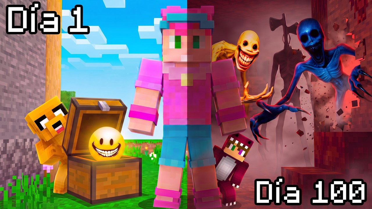 Sobrevivimos 100 Días a TODAS las Entidades de Terror de Minecraft 😂 INVICTOR #1