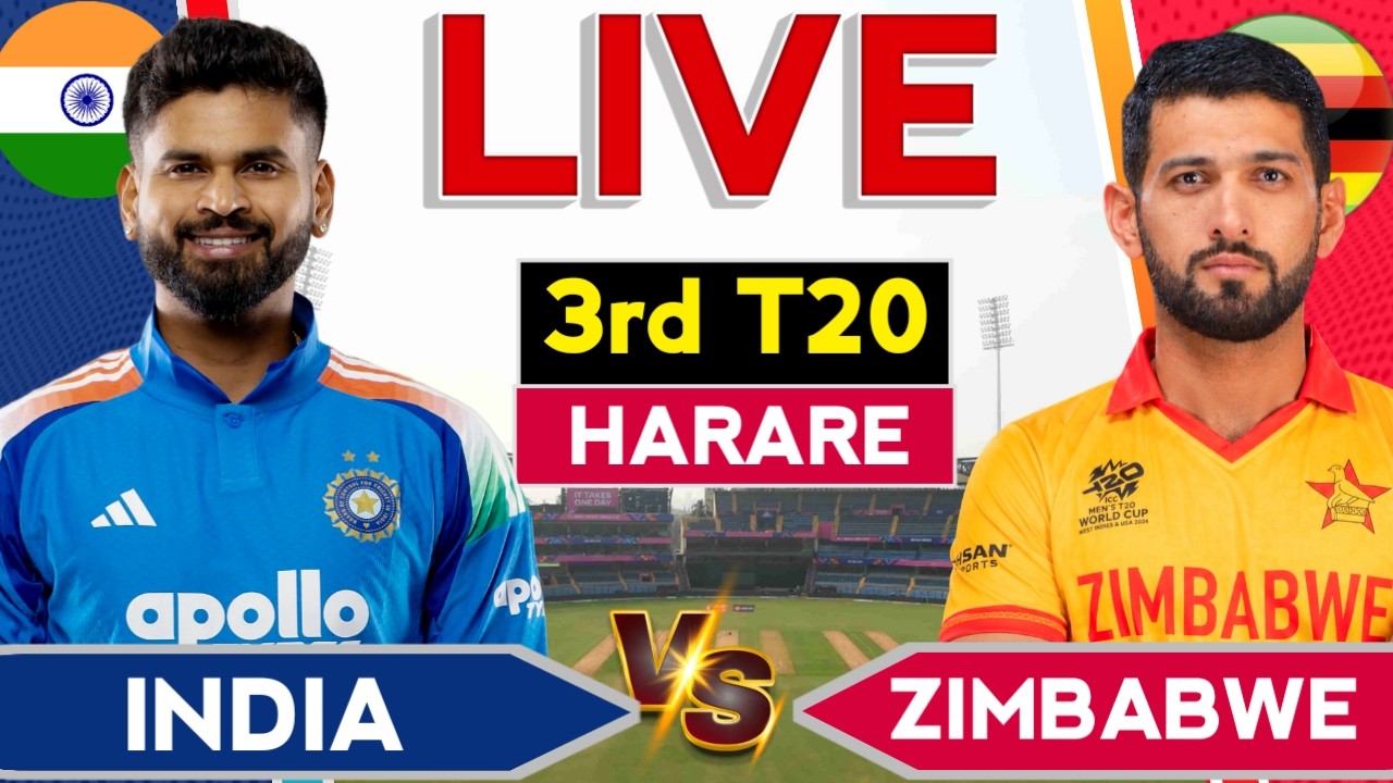 🔴Live India vs Zimbabwe | Ind vs Zim 3rd T20 Match | Ind vs Zim Live Cricket  Score & Commentary🎙️