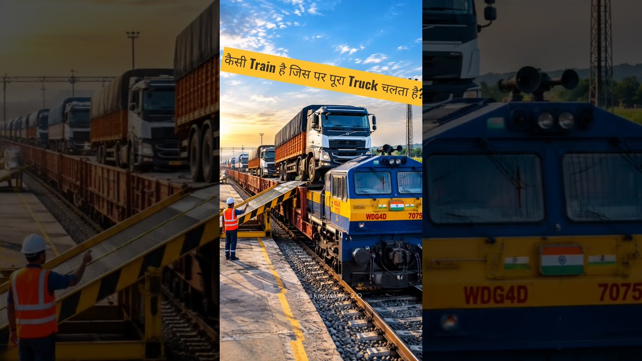 What If Trucks Could Ride on Trains? 😱 #train