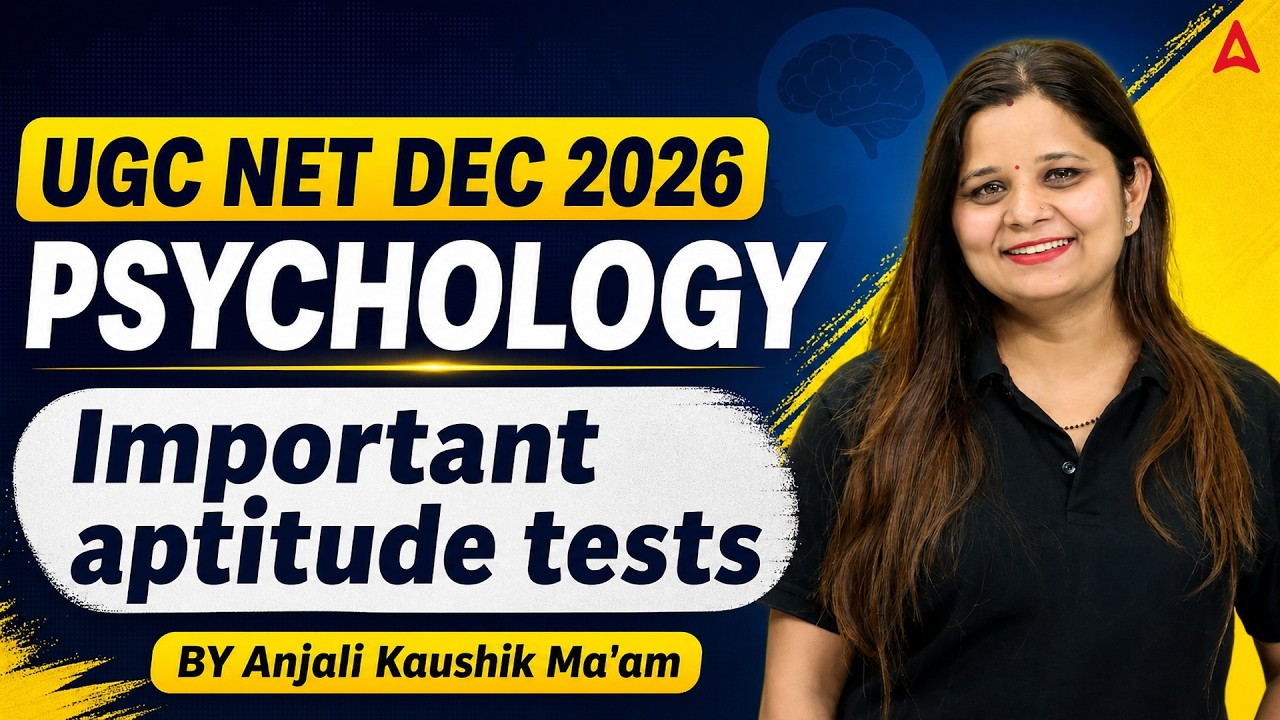 UGC NET Psychology | UGC NET Psychology Important Aptitude Tests By Anjali Mam
