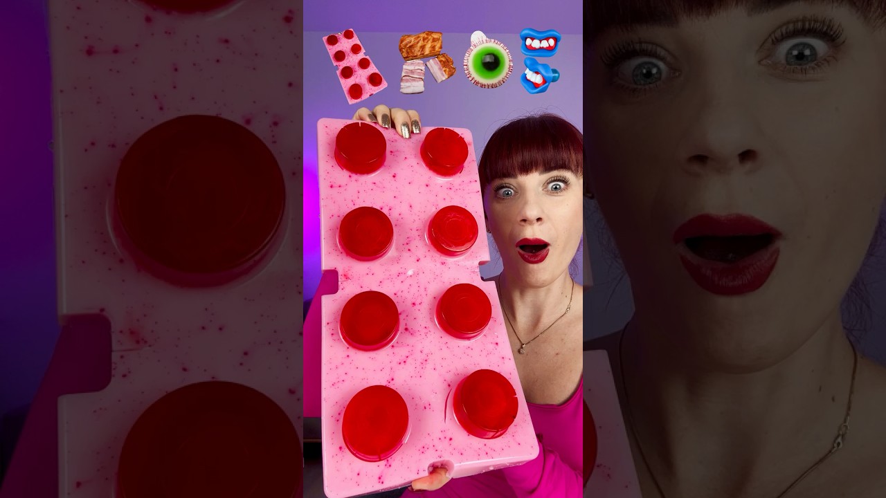 ASMR Giant Gummy Brick, Gummy Eyeballs, Lollipop #mukbang