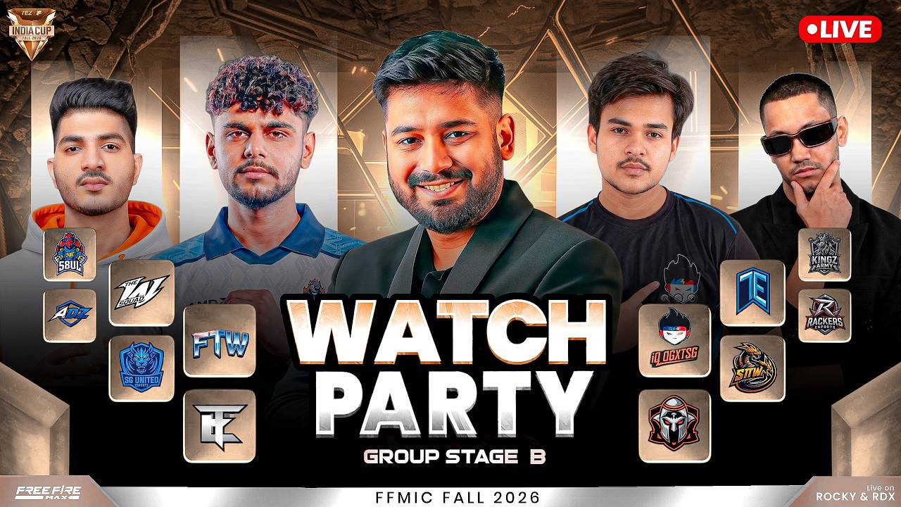 🔥TEZ FFMIC 2026 Fall | GROUP STAGE GROUP B Watch Party #freefire #freefirelive #gyangaming