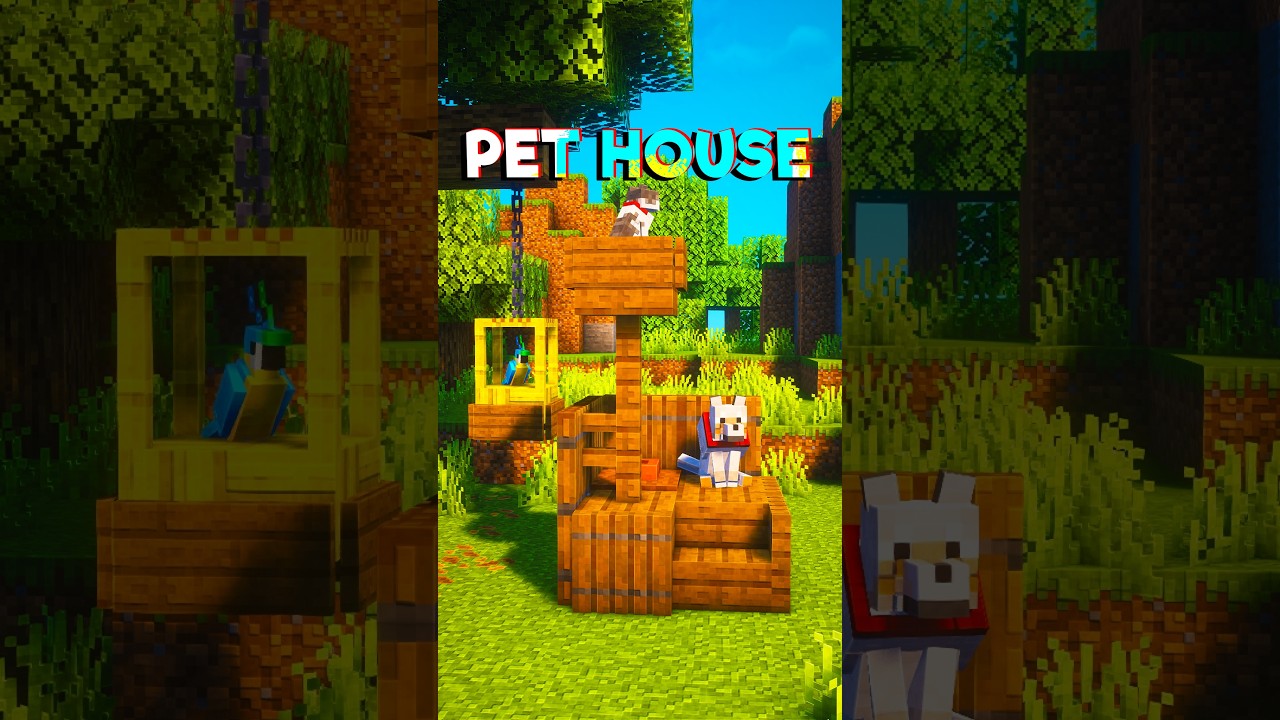 Minecraft Cute Pet House....🤔 (Sh Boom) #minecraft #shorts