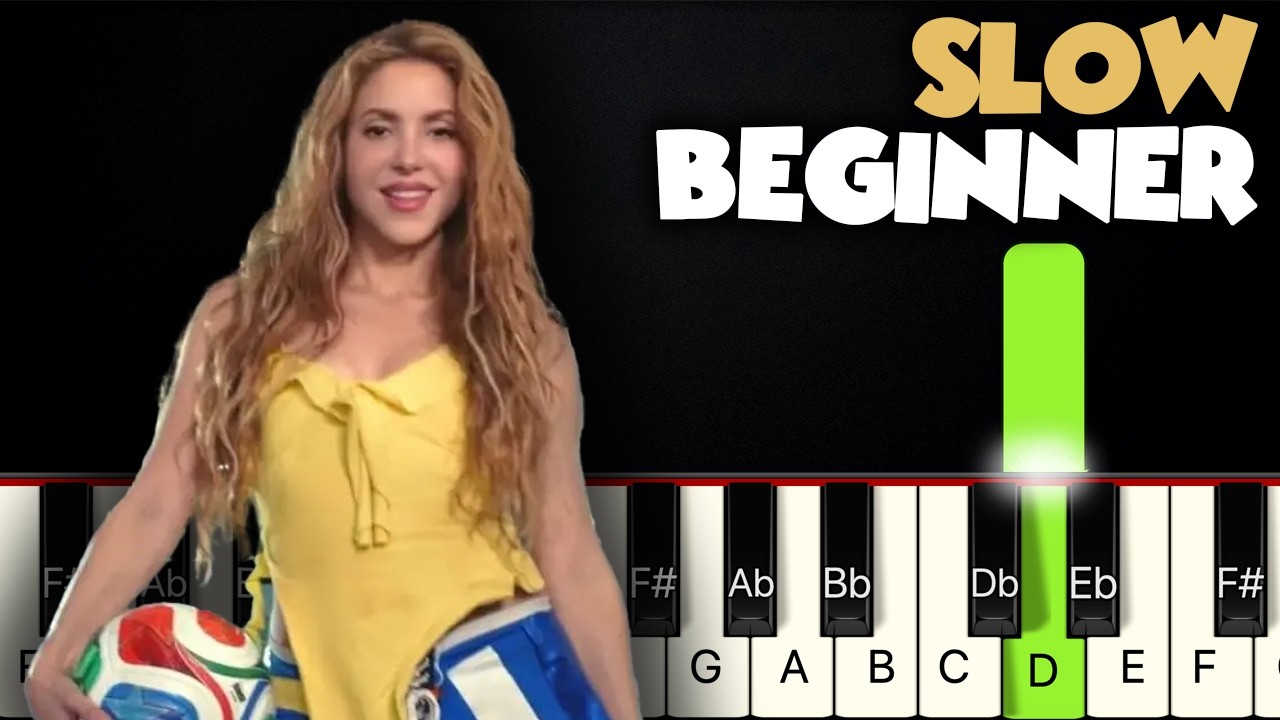 Dai Dai - Shakira | SLOW BEGINNER PIANO TUTORIAL