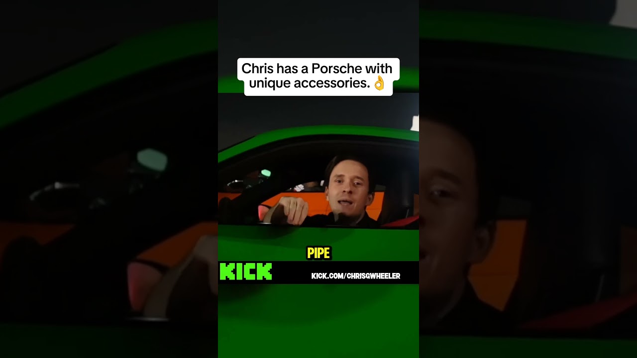 Chris has a Porsche with unique accessories #kaicenat #adinross #supercars #Porsche #Lambo