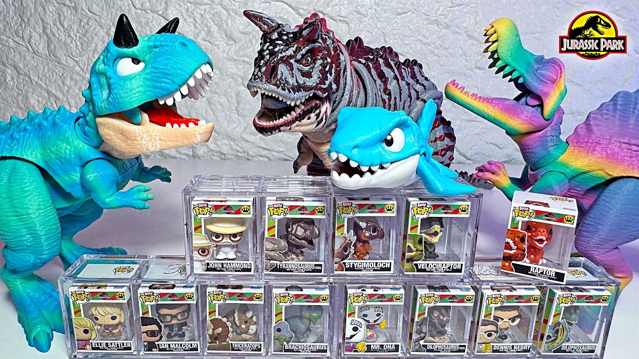 UNBOXING NEW Jurassic World Dinosaurs! Carnotaurus, Spinosaurus, Mosasaurus, Parasaurolophus, Raptor