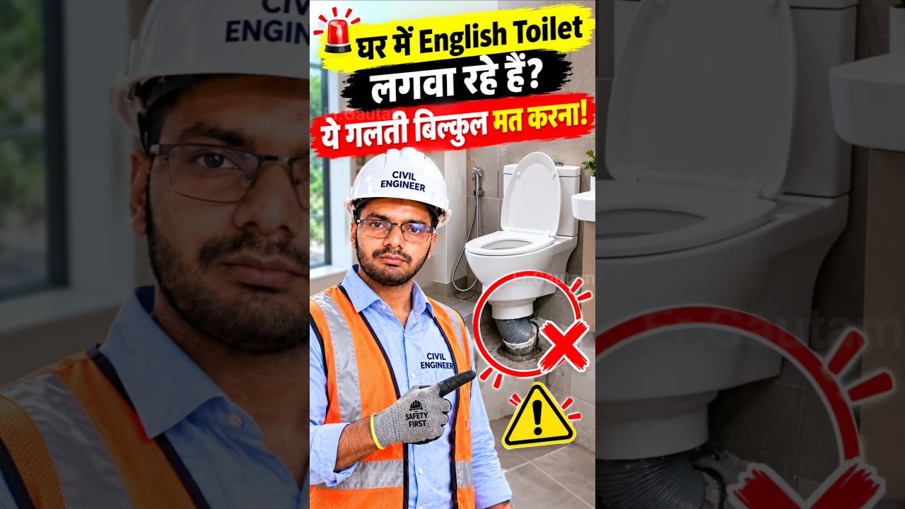 घर में English toilet लगवा रहे हैं #construction #civilengineer #concrete #facts #concretework