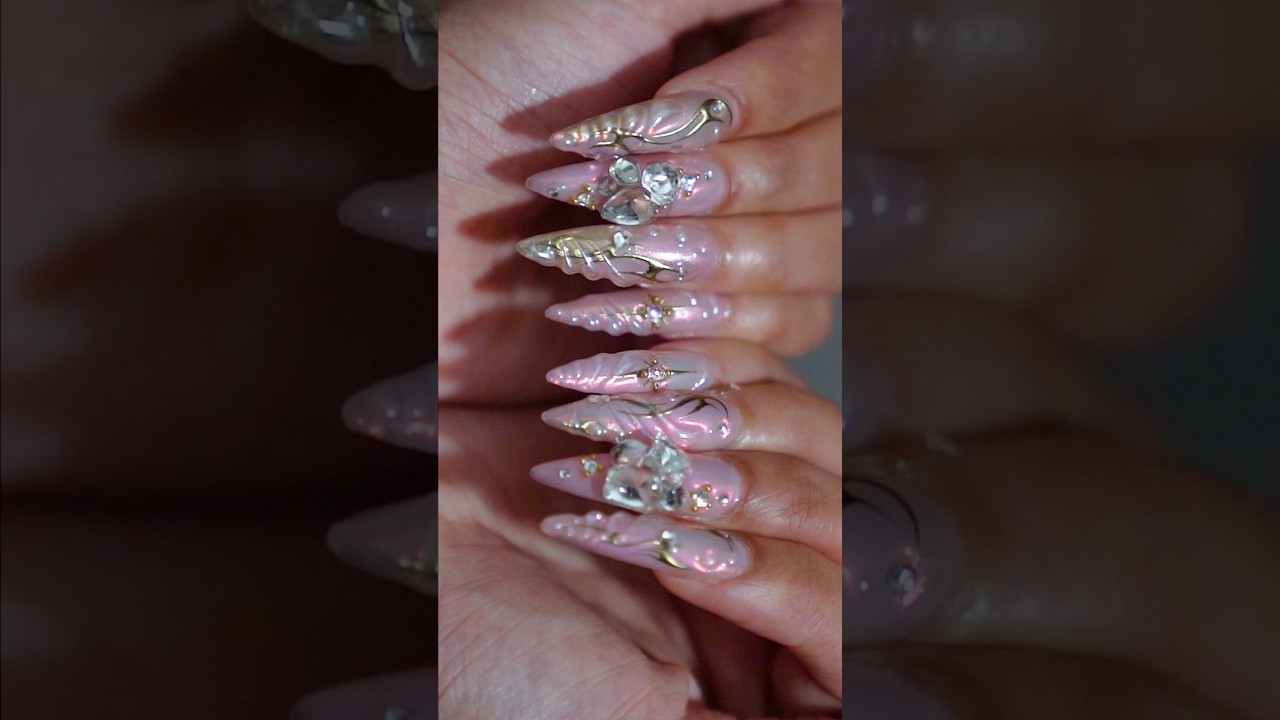 Maximalist Engagement Nails 💅🏽    #nails #beauty #nailtutorial