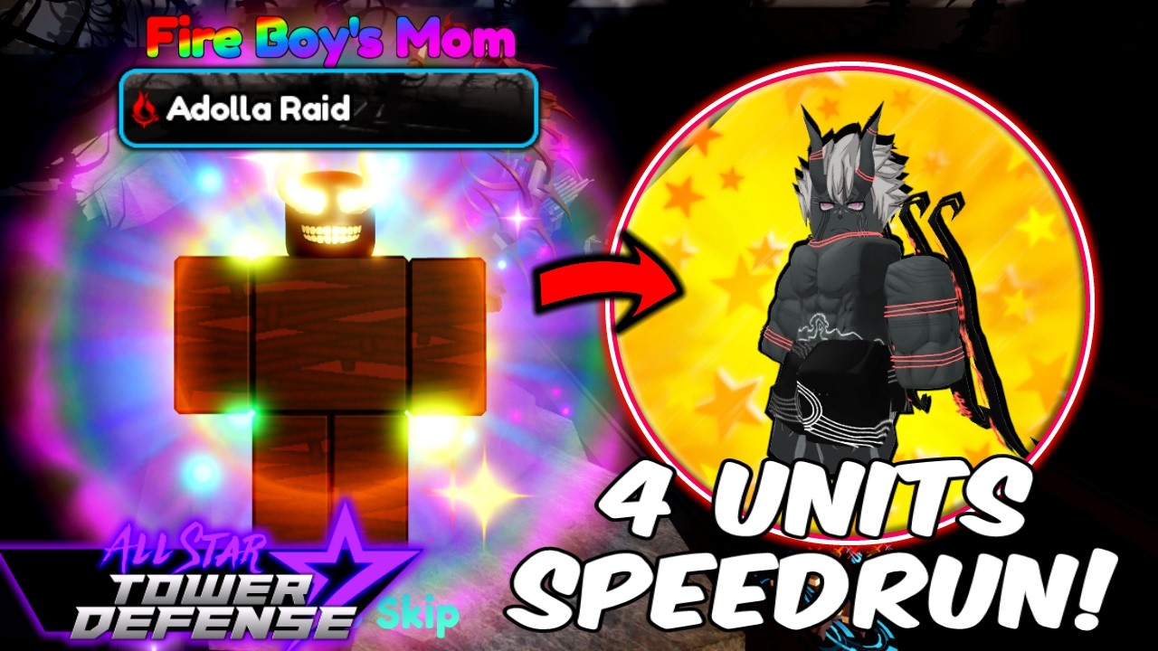 4 Units SPEEDRUN New Andolla Raid in All Star Tower Defense Roblox