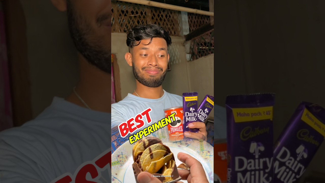 Best experiment 🥳 chips and chocolate 🍫 #assameseminivlog #recipe #chips #chocolate #homefood #fyp