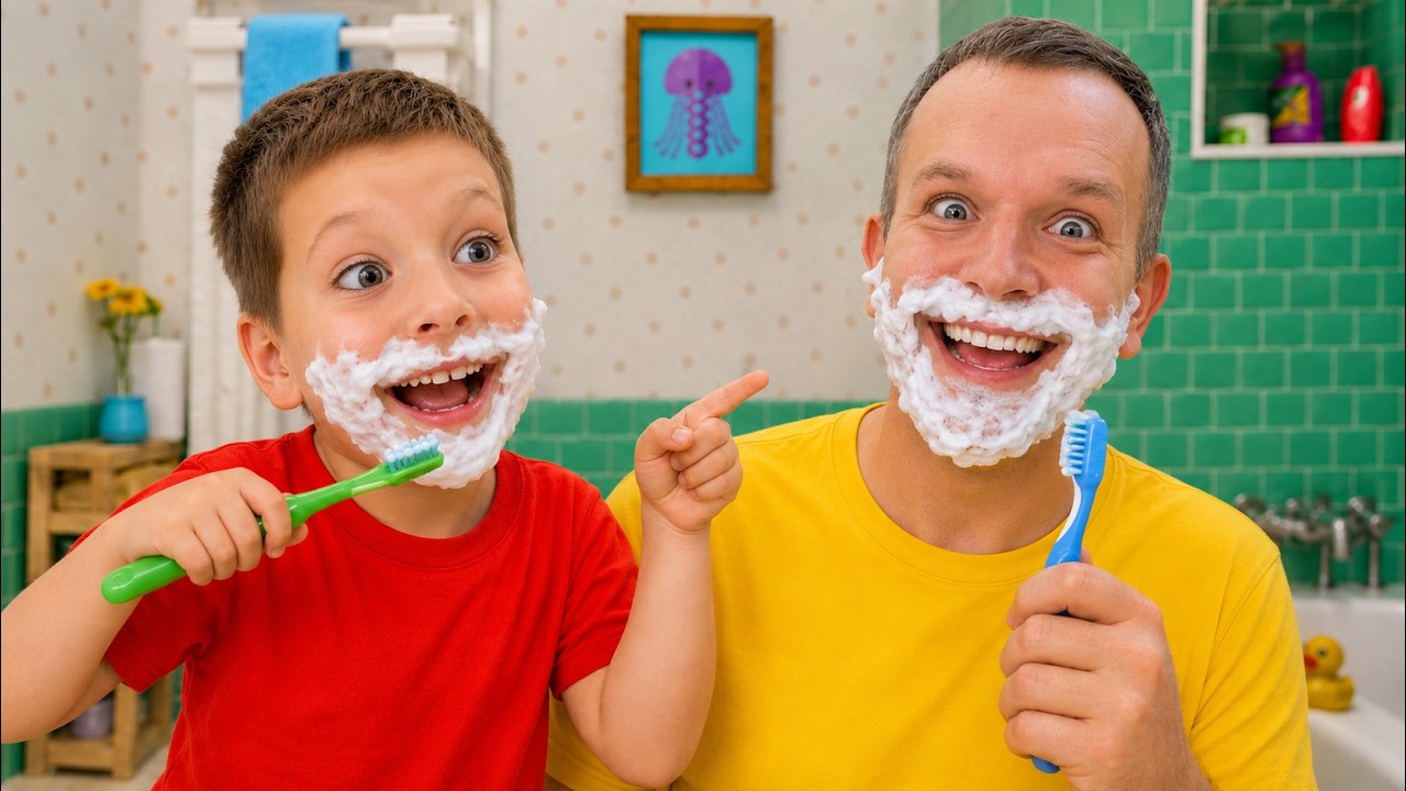 Brushes Teeth with Dad Before Bed 🪥🦷- Good Healthy Habits Song + more Kids Songs & Videos with Max