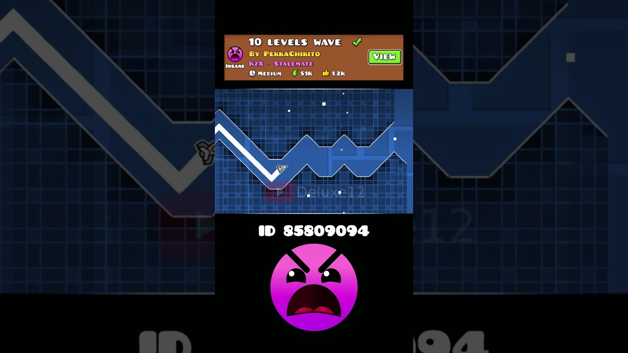 Geometry Dash 10 Wave Levels Speedrun #geometrydash #gd #shorts