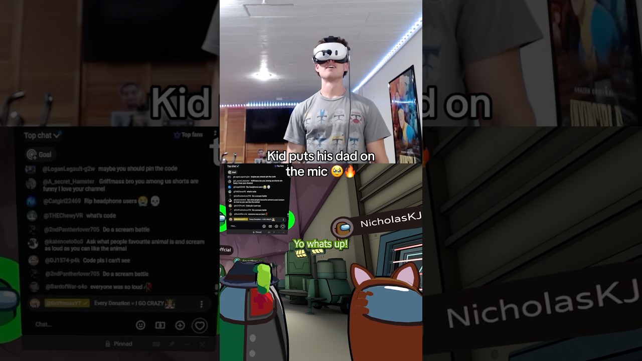 Dad Gets On Mic in Among Us VR