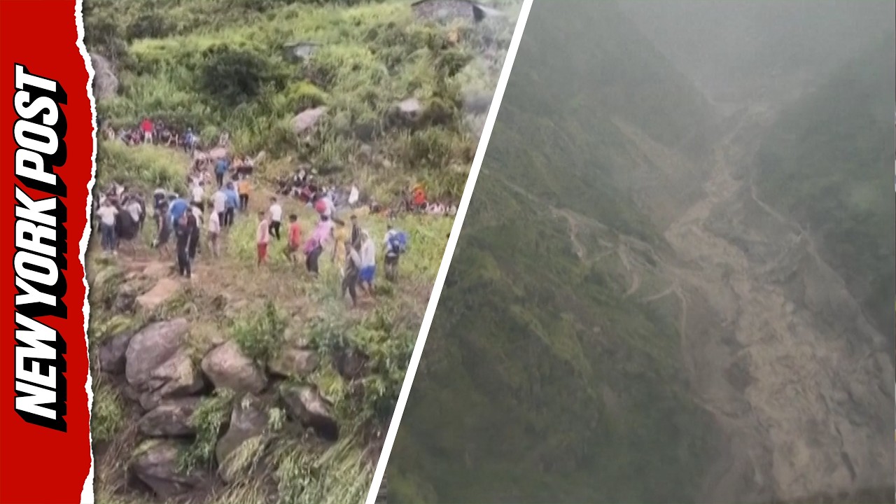 Helicopter Video Shows Displaced Victims From Fatal Flash Flood in Nepal