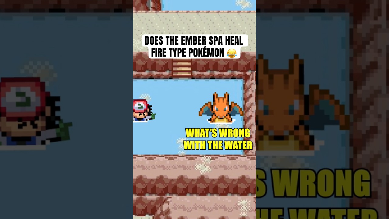 Does the Ember Spa heal fire type Pokémon 😂 #pokemon #shorts