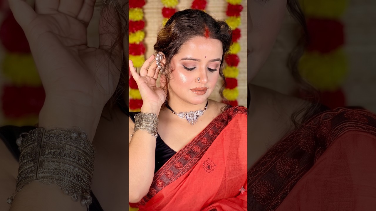 ঢাক বাজা কাসর বাজা #ashortaday #makeup
