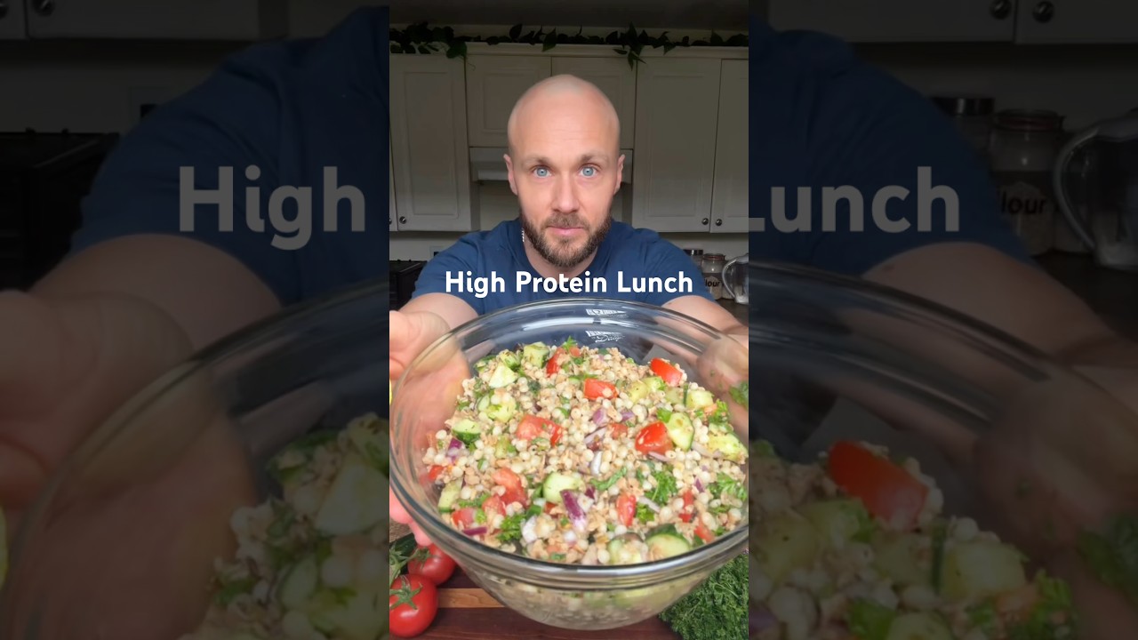 High-Protein Mediterranean Salad #highproteinvegan #healthyfood #food
