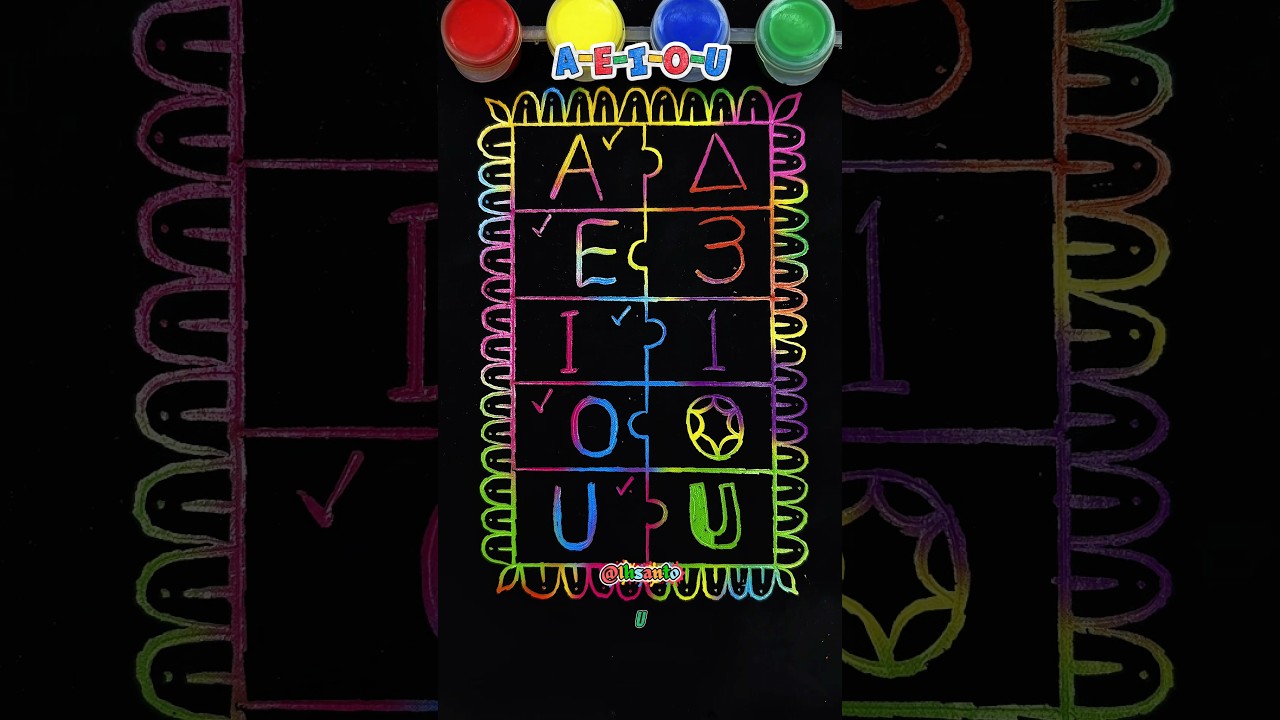 Learn AEIOU Vowels with Fun Rainbow ✨🌈 ⁠#shorts #preschool #aeiou #vowels #phonics #kidslearning