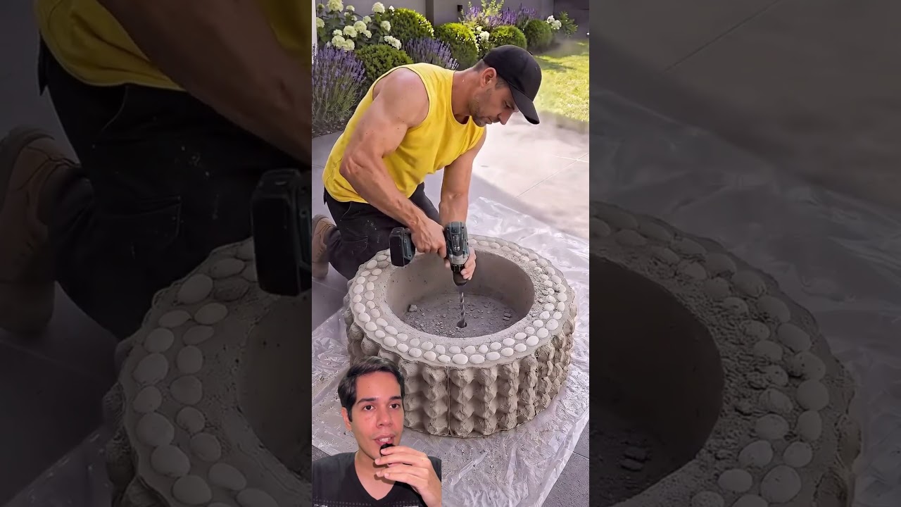 Transformó cartones de huevo en un lavabo de lujo para su baño