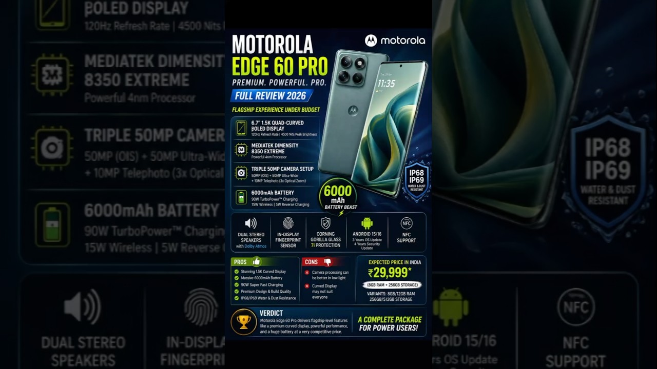 Motorola edge 60 Pro review || link in discussion || #smartphone #moblie #mobilereview #motomobiles