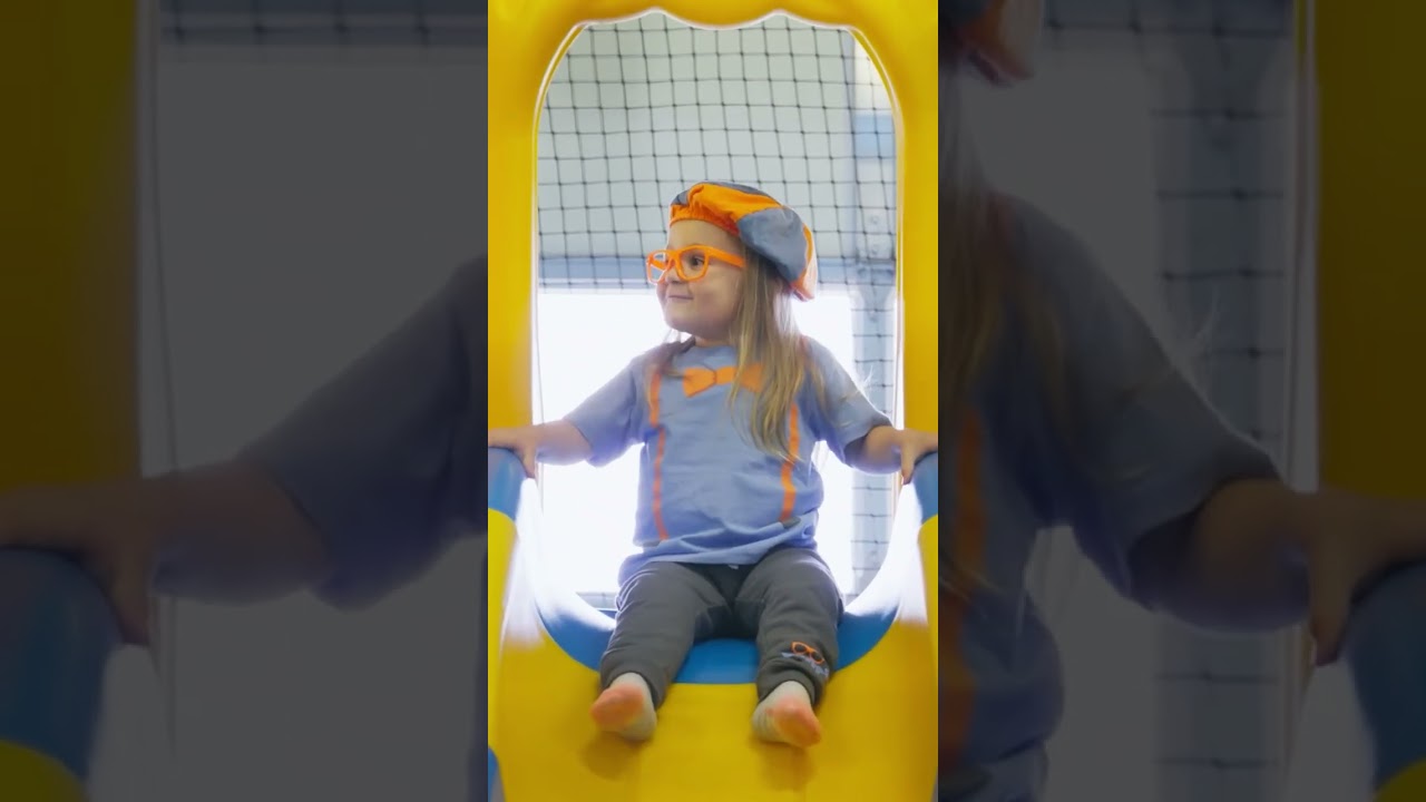 Blippi and Layla Go Down the Slide! #Shorts