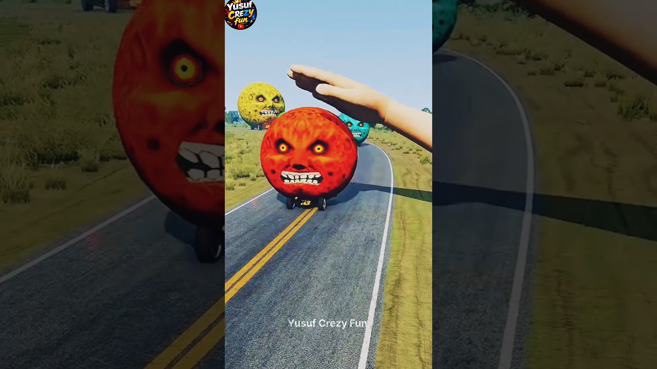 Hi guys! New shorts video Big & Small Moon Cars vs Giant Slap Hand in the game BeamNG.drive‎