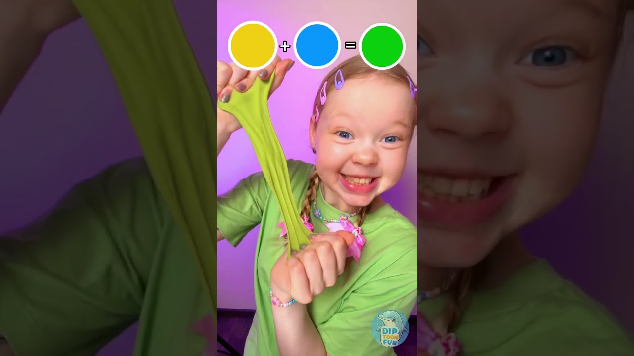🫧 I MIXED slime colors for new magic color! 🌈 #DIY #Kids