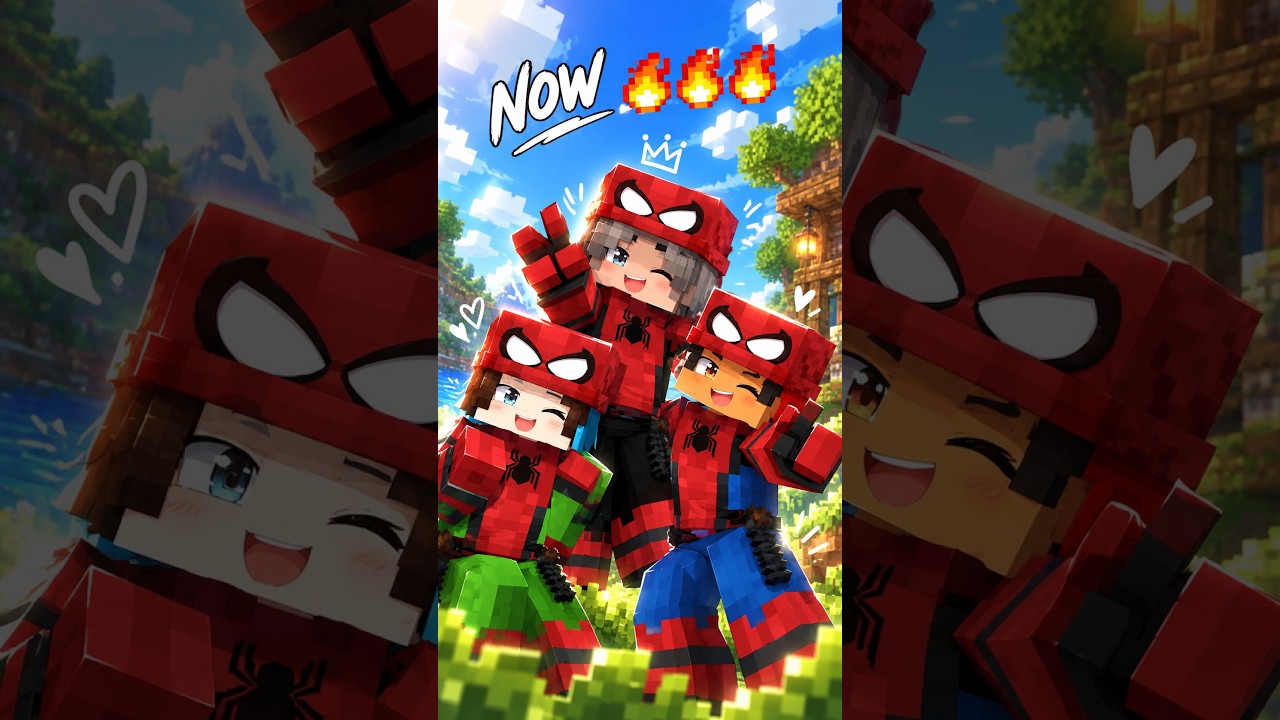Spidey bois 😎😎😎 #minecraft #matthewcraft #minecraftanimation #shorts  #cashminecraft