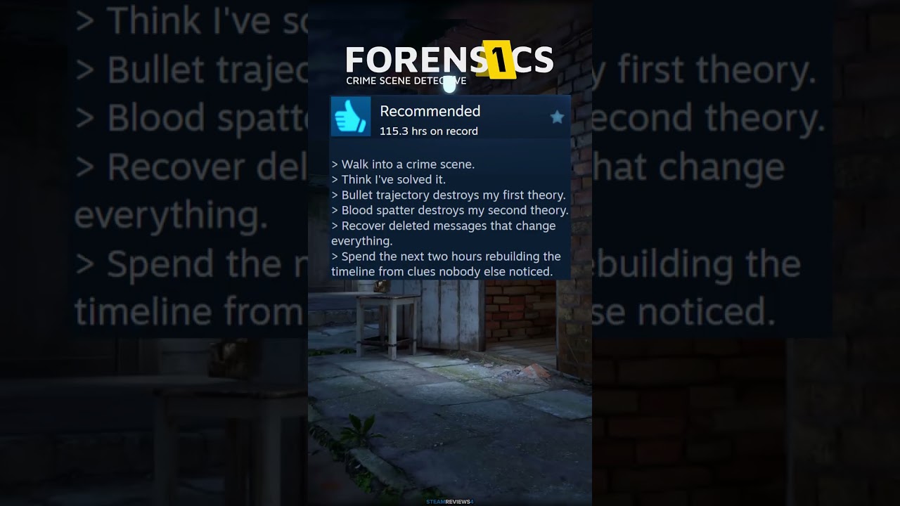 Forensics Crime Scene Detective Steam reviews 😂😂 #detective #review #shorts