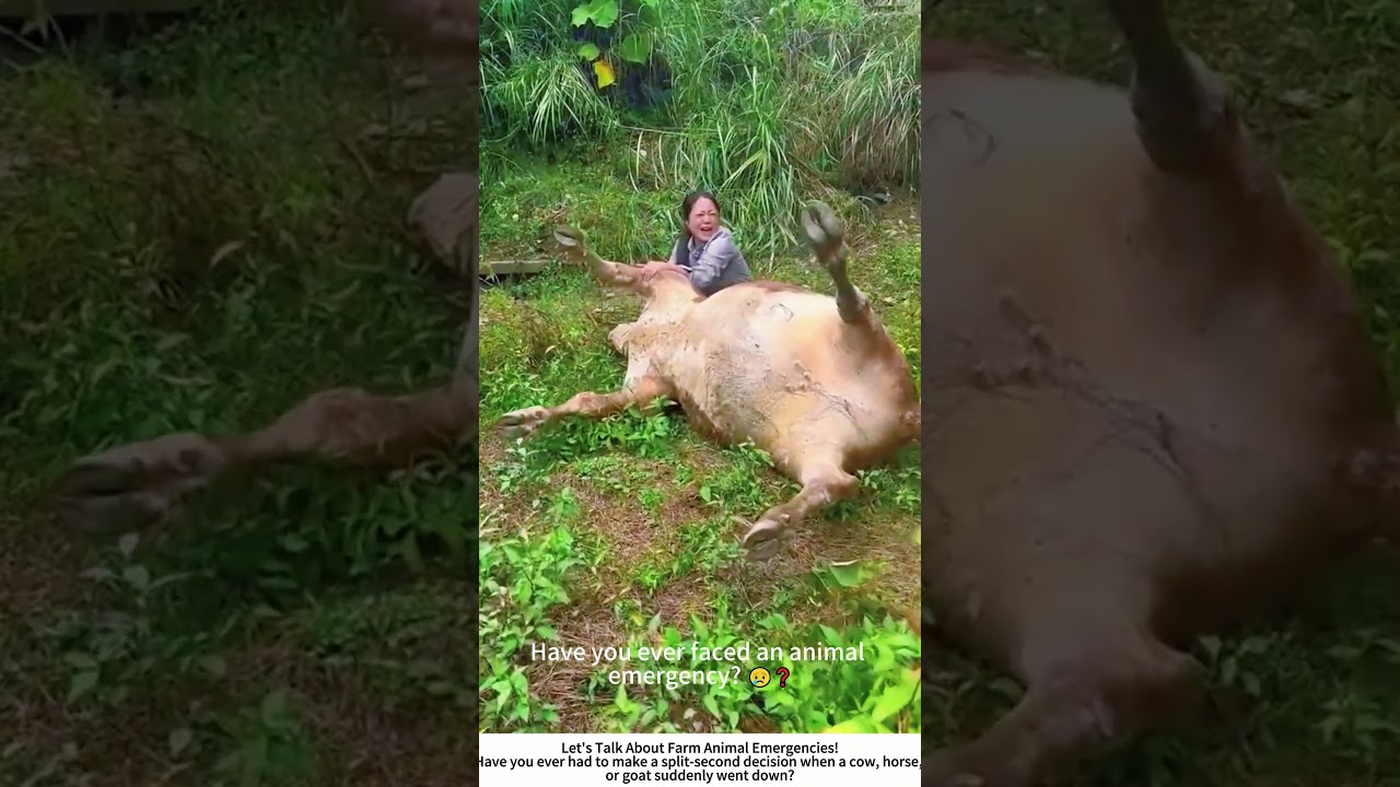 Farmer Rushes to a Fallen Sick Cow – A Difficult Rural Reality 🌾💔