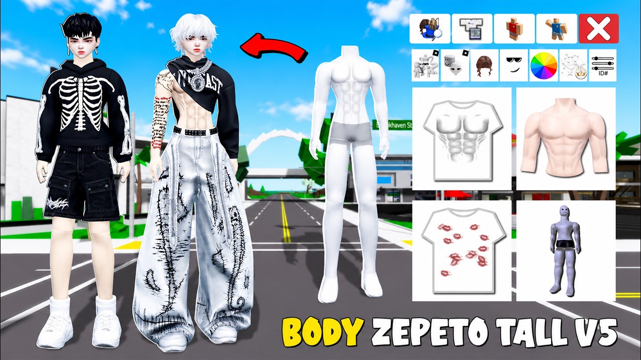 Cara Membuat BODY ZEPETO TINGGI V.5 & OUTFIT Di Brookhaven - Roblox