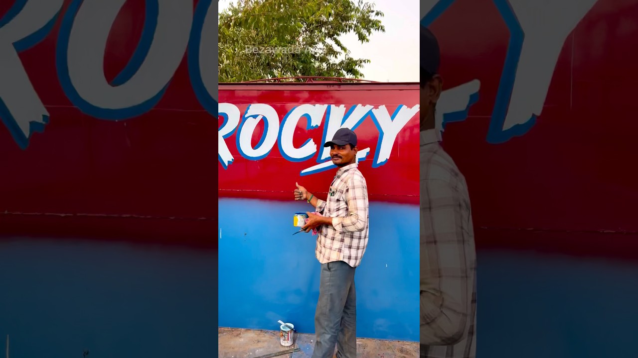 Freehand Calligraphy on Truck | Satisfying Hand Paint Art Process #shorts #viral