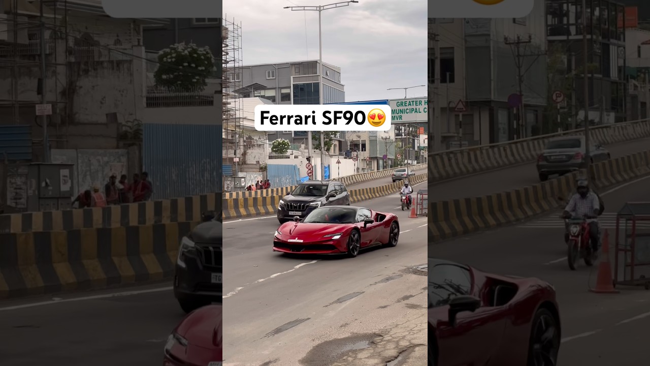 Ferrari SF90 stradale in Hyderabad #hyderabad #supercars #ytshorts #yt #subscribe #shorts