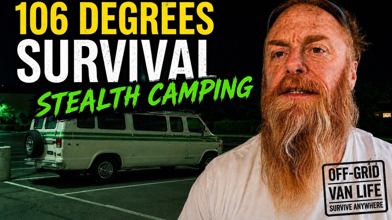 Stealth Camping in Extreme Temperatures - New Mystery Can! Van Life in Southern Arizona #summertime 