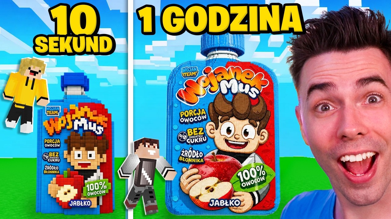 10 SEKUND vs 1 GODZINA w ZBUDUJ MUS WOJANKA w Minecraft!