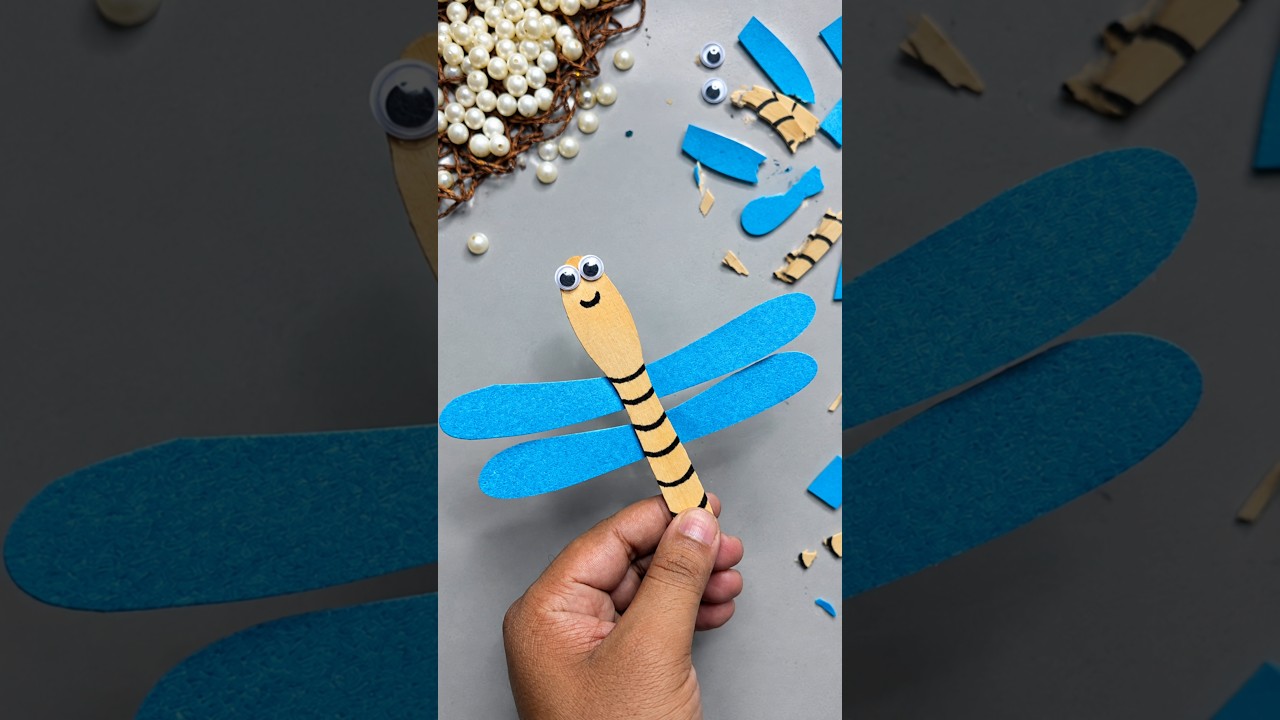 Icecream stick/ paper sheet butterfly easy craft ideas for kids destroy reverse video #viral #kids