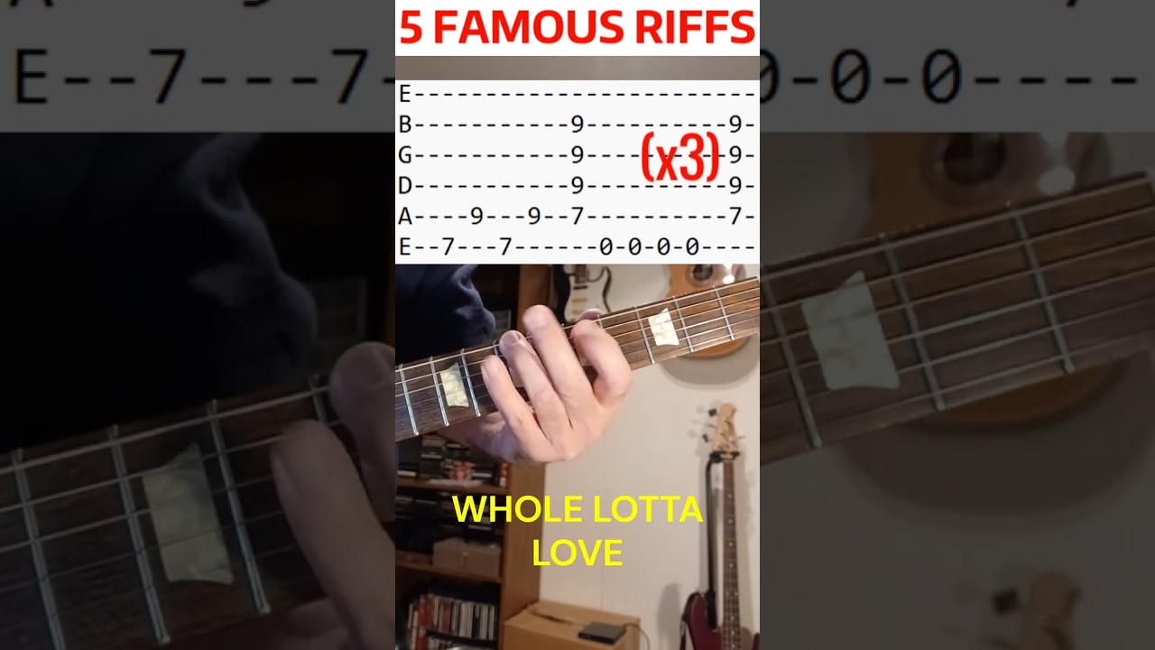 5 Famous Classic Rock Riffs - Guitar Lesson #guitar #guitarlesson