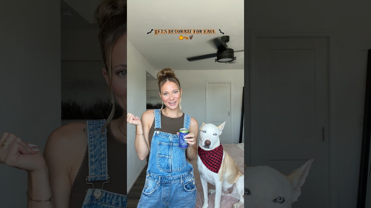 We want all the cozy vibes!🧸🍂🥧#dog #fall #spookyseason #falldecor #home #pets