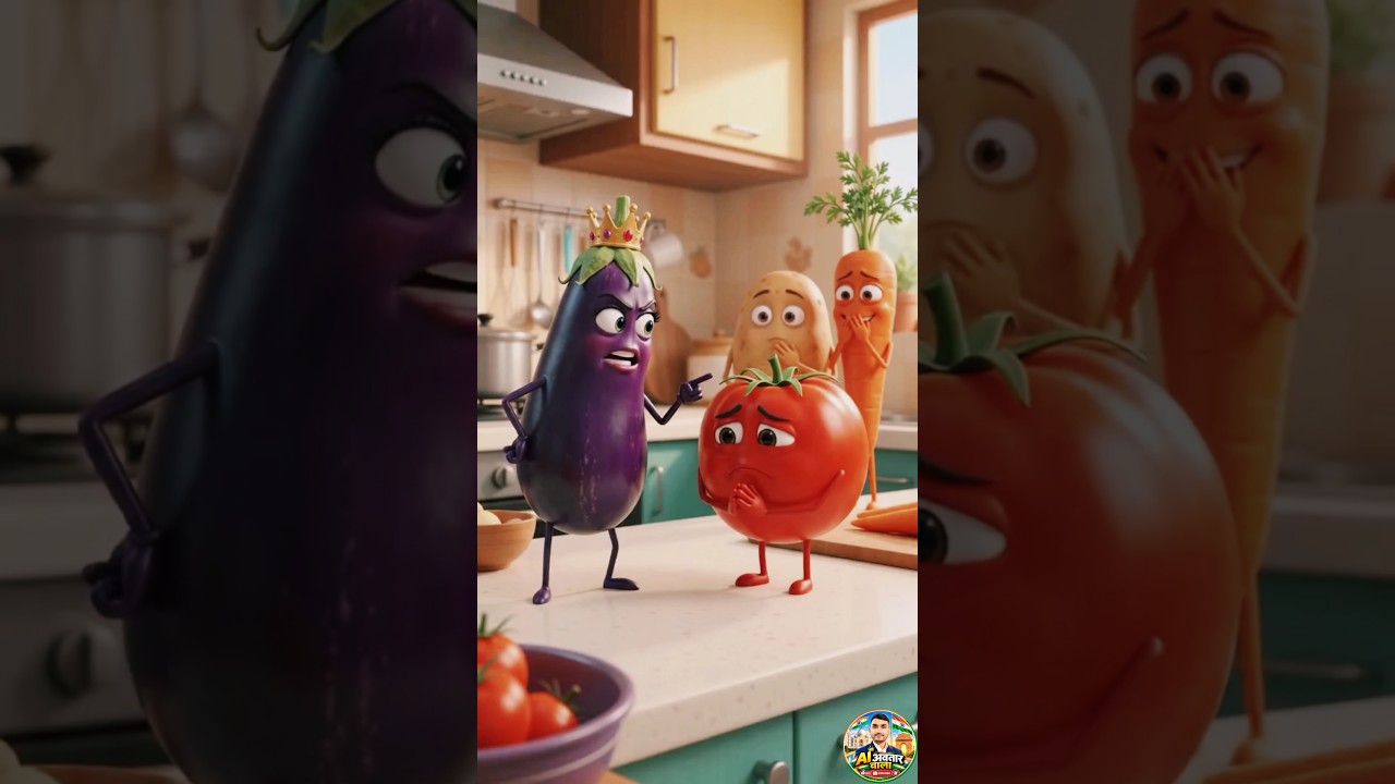 😂 टमाटर की शादी या सॉस की फैक्ट्री! 🍅🤣 |#shorts #shortsfeed #shortsviral #tranding #ai #aalu #bhindi