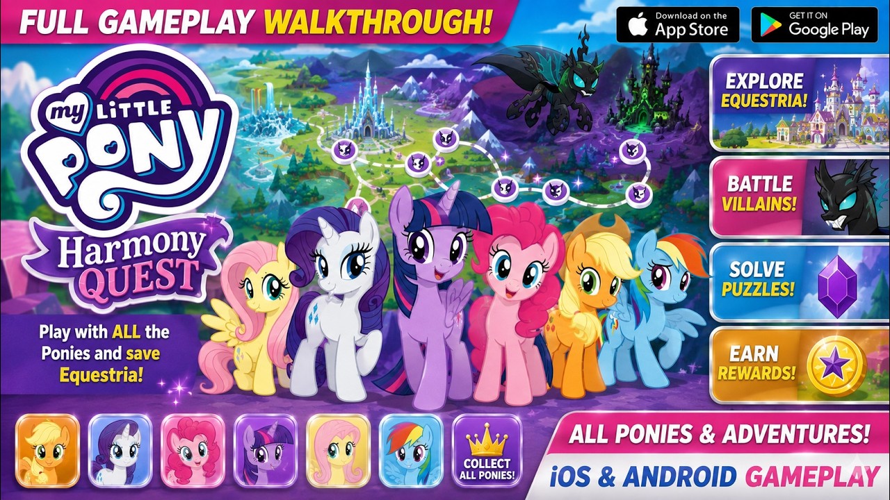 My Little Pony Harmony Quest Gameplay | All Ponies & Adventures | iOS & Android Walkthrough