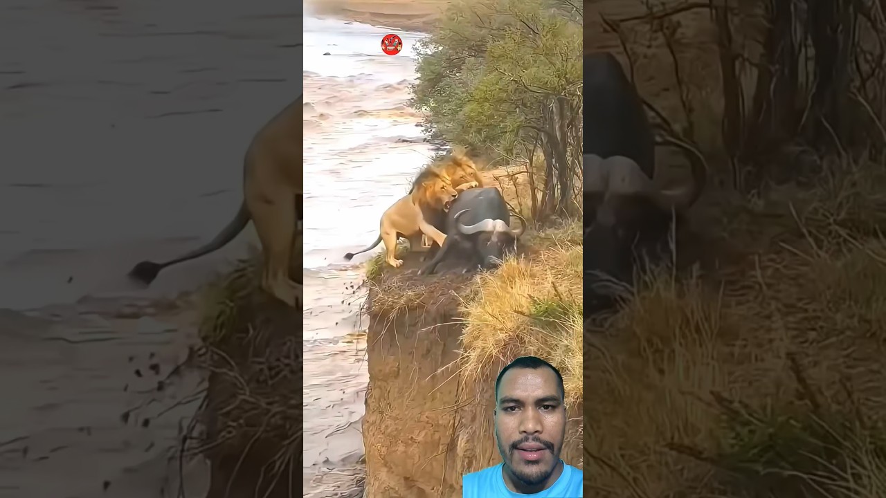 bhaisi laii singha le attract garda yesto vo #lionsattrack #baffelo #junglestory #junglelife #shots