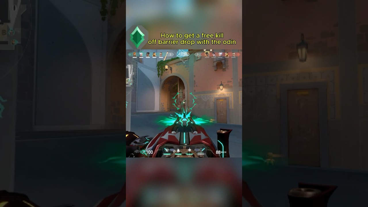 How to do the pearl mid doors odin wallbang for a free kill off barrier drop  #valorant