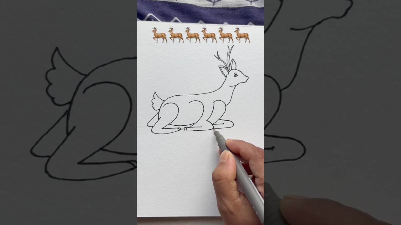 Amazing Deer Drawing 🌈🦌 #art #shorts #ytshorts #youtubeshorts #easydrawing #artideas #kids