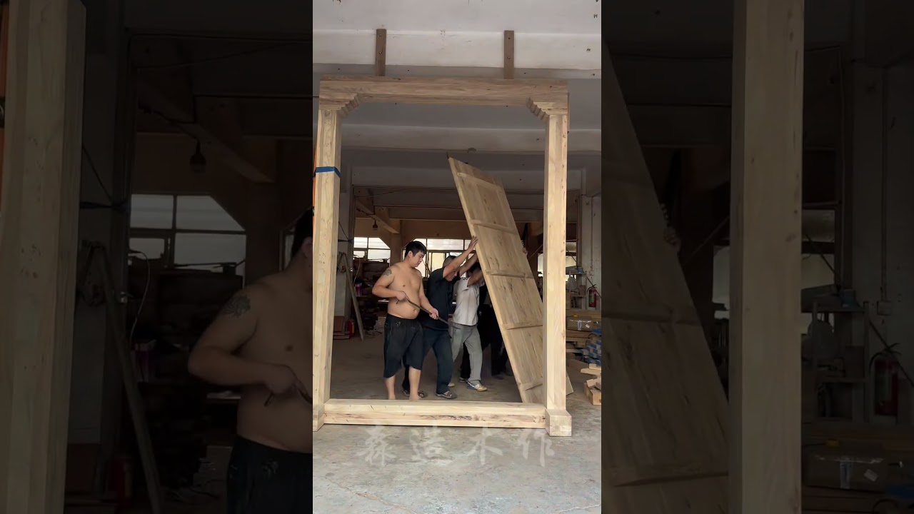 Log Door Making Process | Crafting a Timeless Antique Solid Wood Door #woodworking #ubdiy #viral