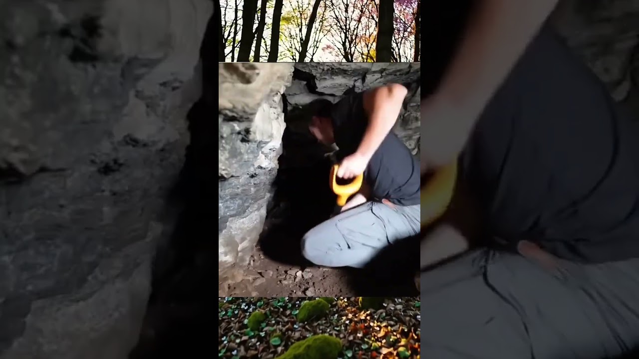 Build cave shelter #wood #bushcraft #shelter #building #primitive #woodworking #diy #design #viral