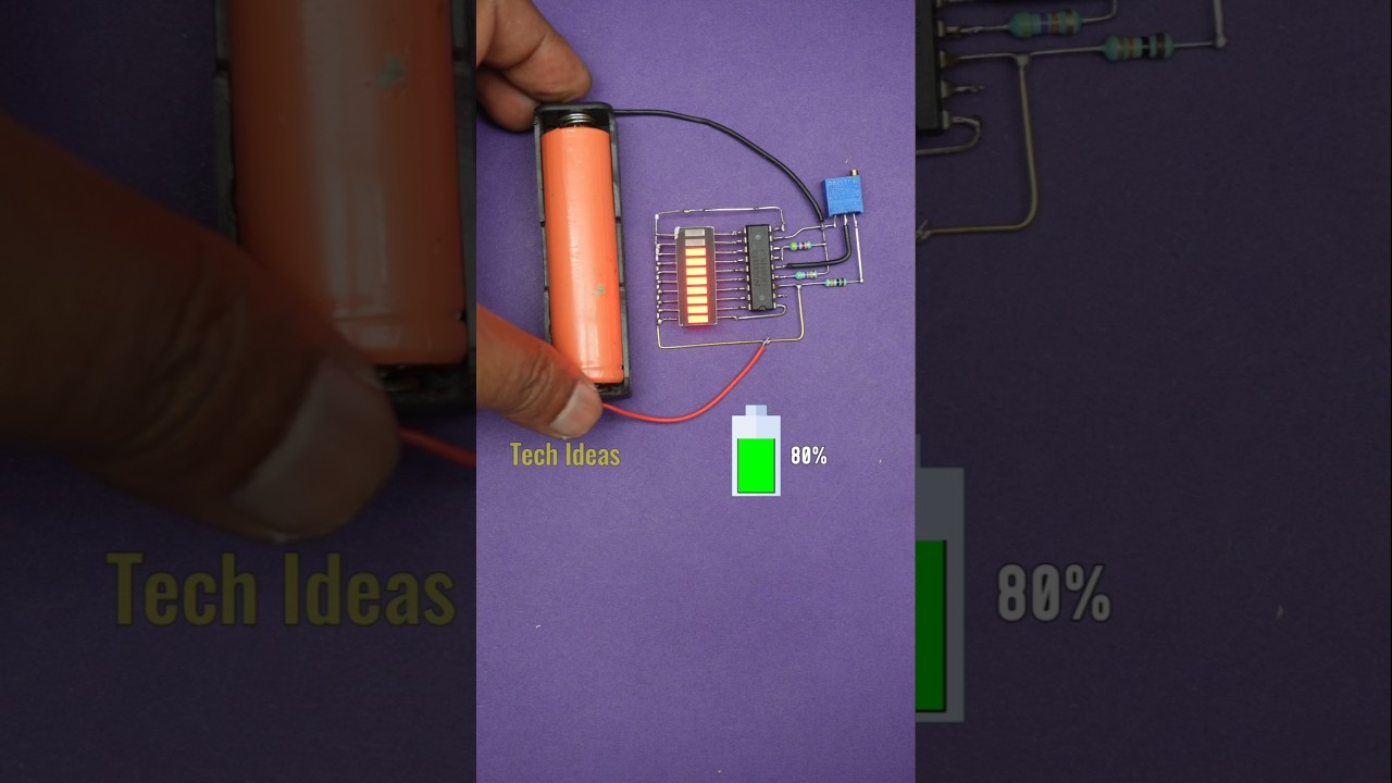 Battery voltage display circuit #diy #gadgets #electronics #batterytest