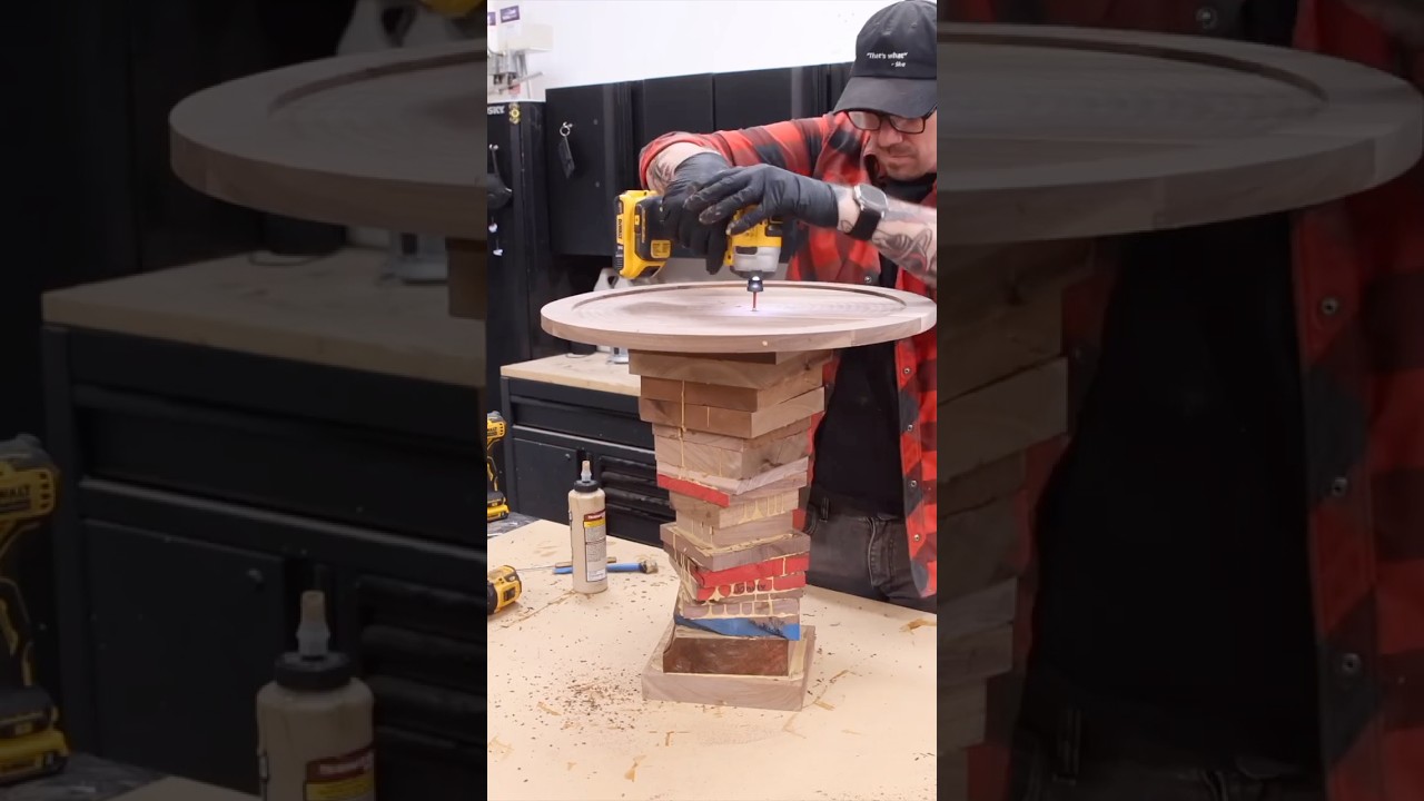 Turning scraps into luxury table base…