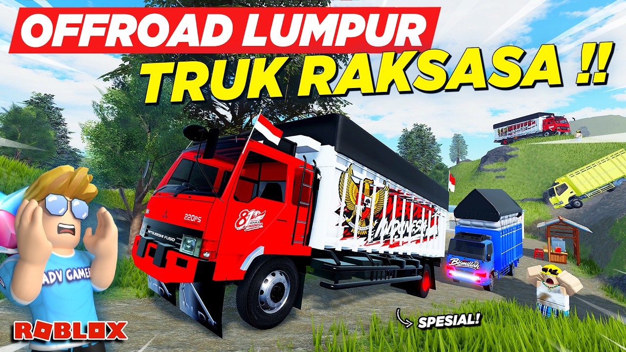 TRUK RAKSASA KEMERDEKAAN DIPAKSA ANTAR PAKET LEWAT OFFROAD BERLUMPUR !! ROLEPLAY TRUK - Roblox