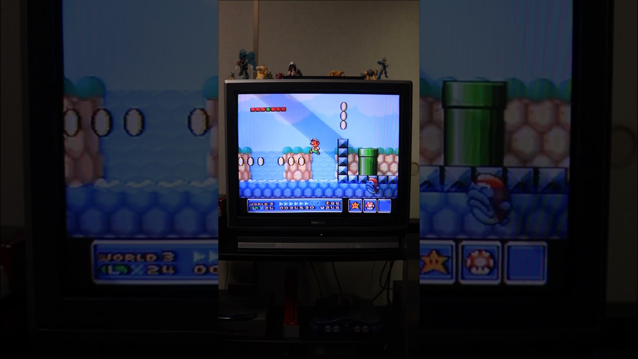 Super Mario Bros 3: World 3 Stage 3 on CRT (SNES)  #retrogaming #crt #supermariobros3